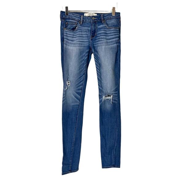 Abercrombie & Fitch Jeans Distressed Skinny Ankle Medium Blue Wash 6L - 28x33 - Picture 1 of 8